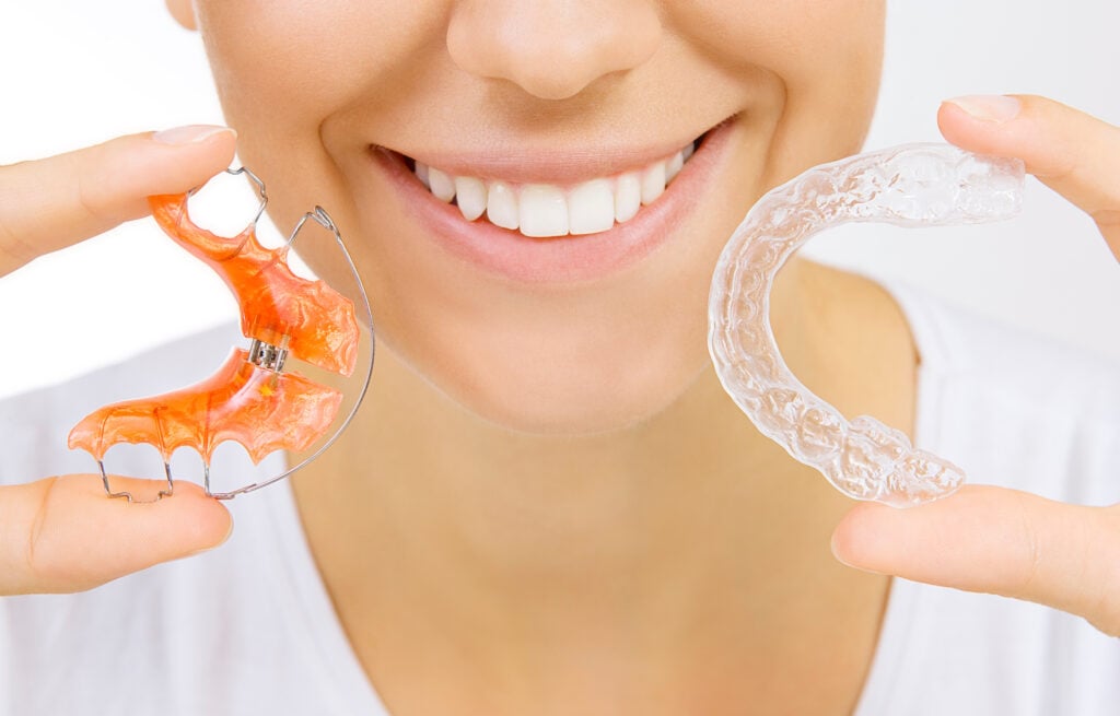 A set of custom orthodontic retainers